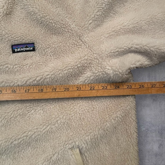 Patagonia Woolyester Sherpa Bomber Jacket Womens XL Recycled Wool Oatmeal Beige - Picture 6 of 9